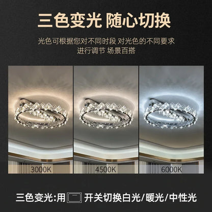 DecorBites™ Crystal Ceiling Light: Modern LED Warmth for Living Room & Bedroom