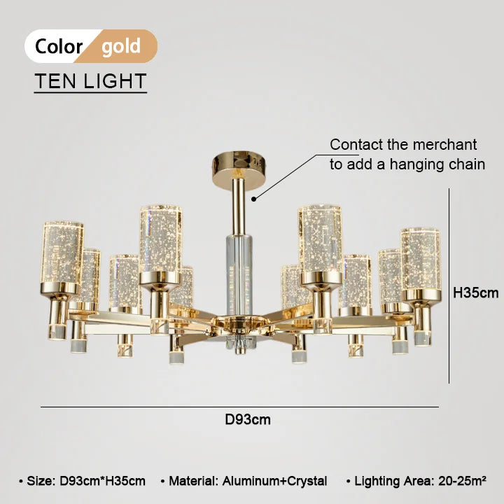 DecorBites™ Bubble Crystal Chandelier for Luxurious Living Room Decor