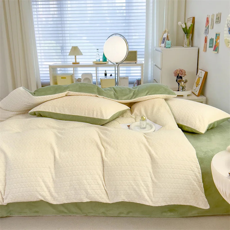 Decobites Milk Velvet Quilt Cover | Double-sided Fleece Comforter Cover