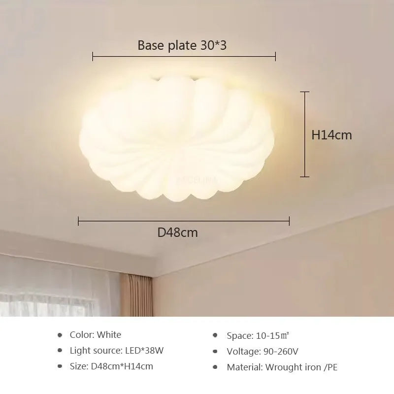 DecorBites™ Cloud LED Ceiling Light in Minimalist White Iron Design for Home Decor