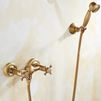 DecorBites™ Brass Bathtub Shower Set Wall Mounted - Hot and Cold Mixer Taps
