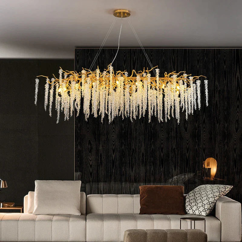 DecorBites™ Crystal Tassel LED Chandeliers for Luxury Home Decor