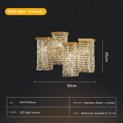 DecorBites™ Crystal Chandelier: Modern 3D Rectangular Island Lighting for Bar, Hotel, Restaurant