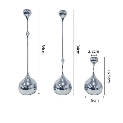 DecorBites™ Gold Geometric Water Drop Candlestick Holder Desktop Storage Wedding Centerpieces