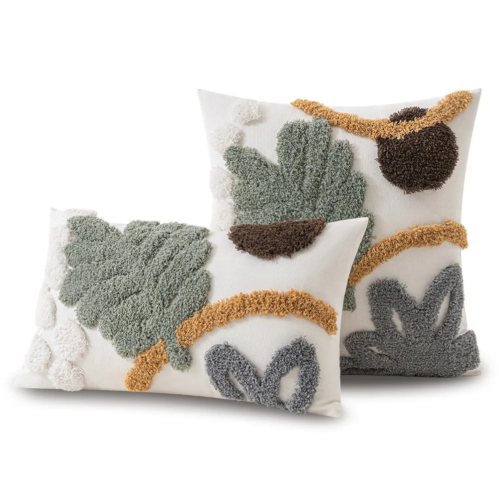 Boho Leaf Cotton Cushion