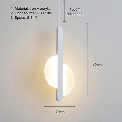 Modern Metal LED Pendant Light in Black or White