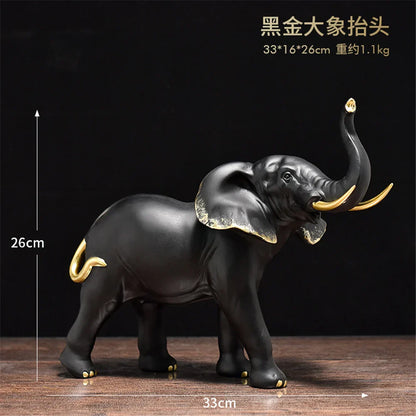 DecorBites™ Elephant Resin Sculpture: Luxury Animal Statue for Home & Office Decor