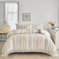 Decobites Striped Furball Double Duvet Cover Set: King/Queen Size Bedding with Tassels