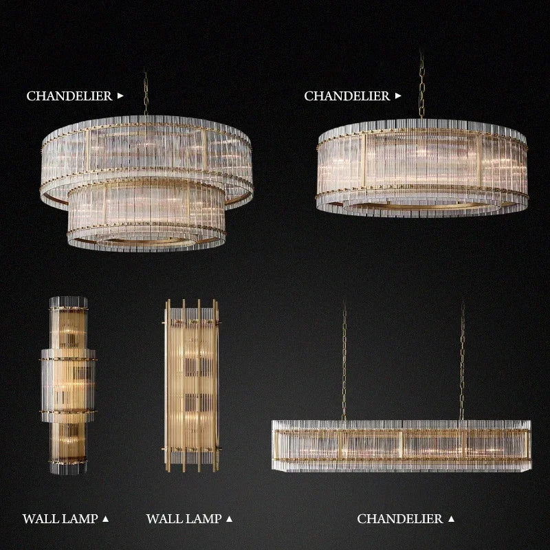 Decorbites™ Lámpara de Colgante de Cristal de Doble Capa Dorada para Elegancia en Cada Habitación