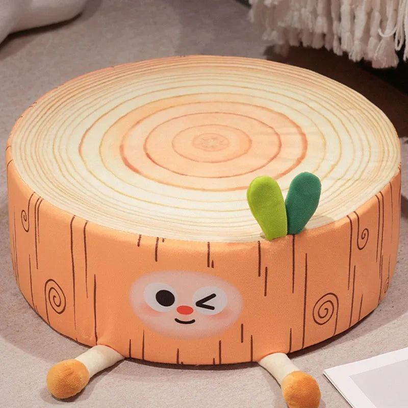 DecorBites™ Cartoon Tree Stump Cushion for Bedroom, Sofa & Balcony Decoration