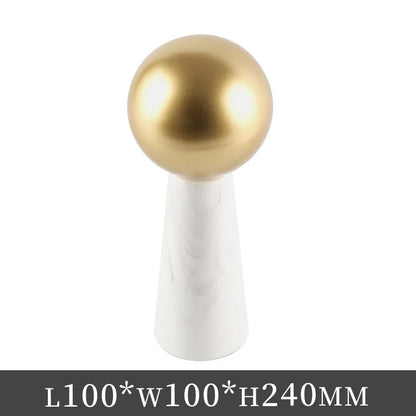 DecorBites™ Golden Ball Marble Cone Metal Spherical Ornaments