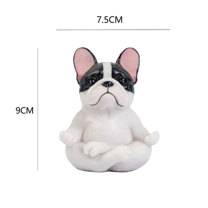 DecorBites™ Bulldog Resin Statue Yoga Sculpture Miniature Figurine Home Garden Decor