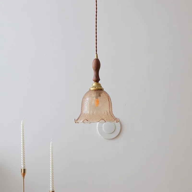 DecorBites™ LED Glass Wood Pendant Lights | Modern Nordic Style Hanging Lamp for Home Décor