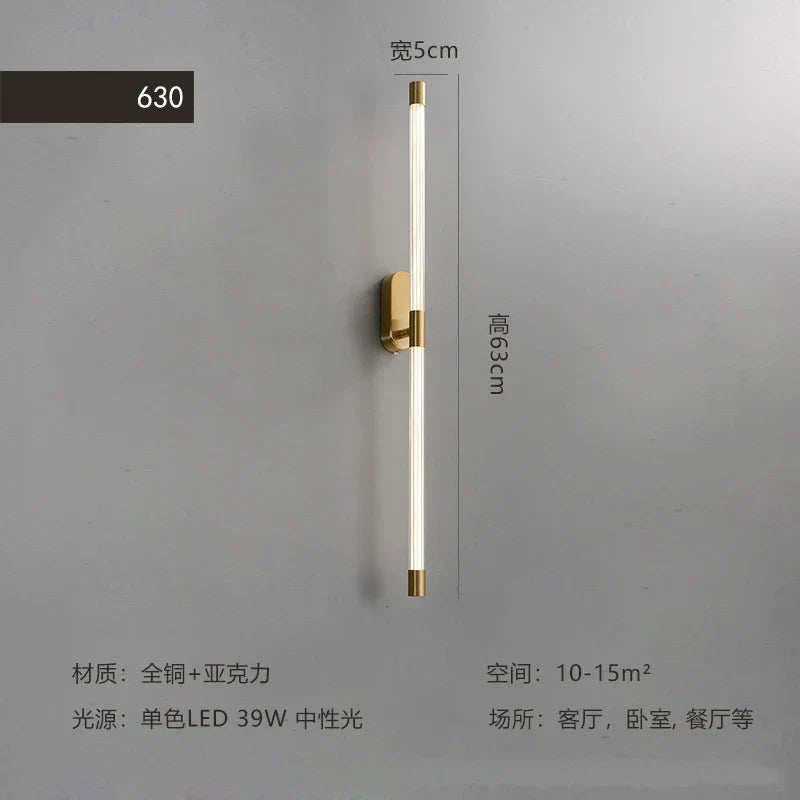 DecorBites™ Gold Geometric Lines Wall Lamp for Bedroom and Living Room Decor