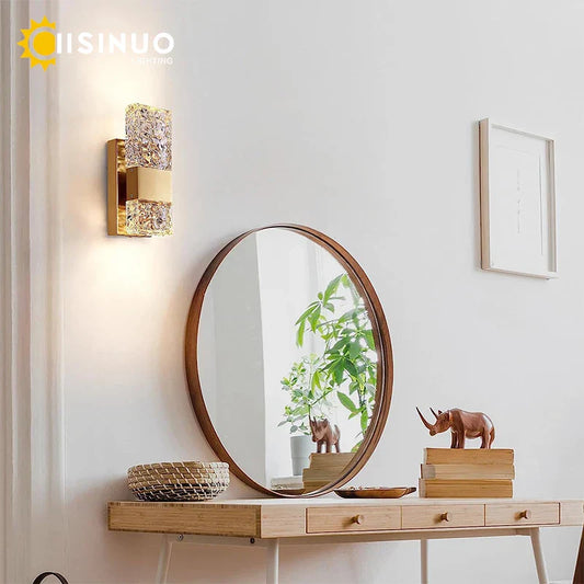 Aplique de pared LED de cristal DecorBites™ con control remoto, regulable, 3000K/6000K, ideal para dormitorio y pasillo.