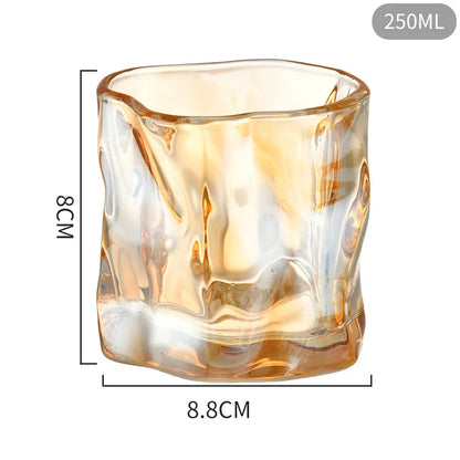 DecorBites™ Iceberg Glass Cup - 250ml Clear Irregular Shape Coffee Cup