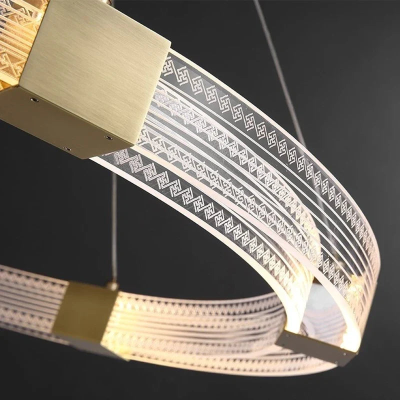 DecorBites™ LED Chandelier with Acrylic Lampshade for Living Room Dining Bedroom Lighting