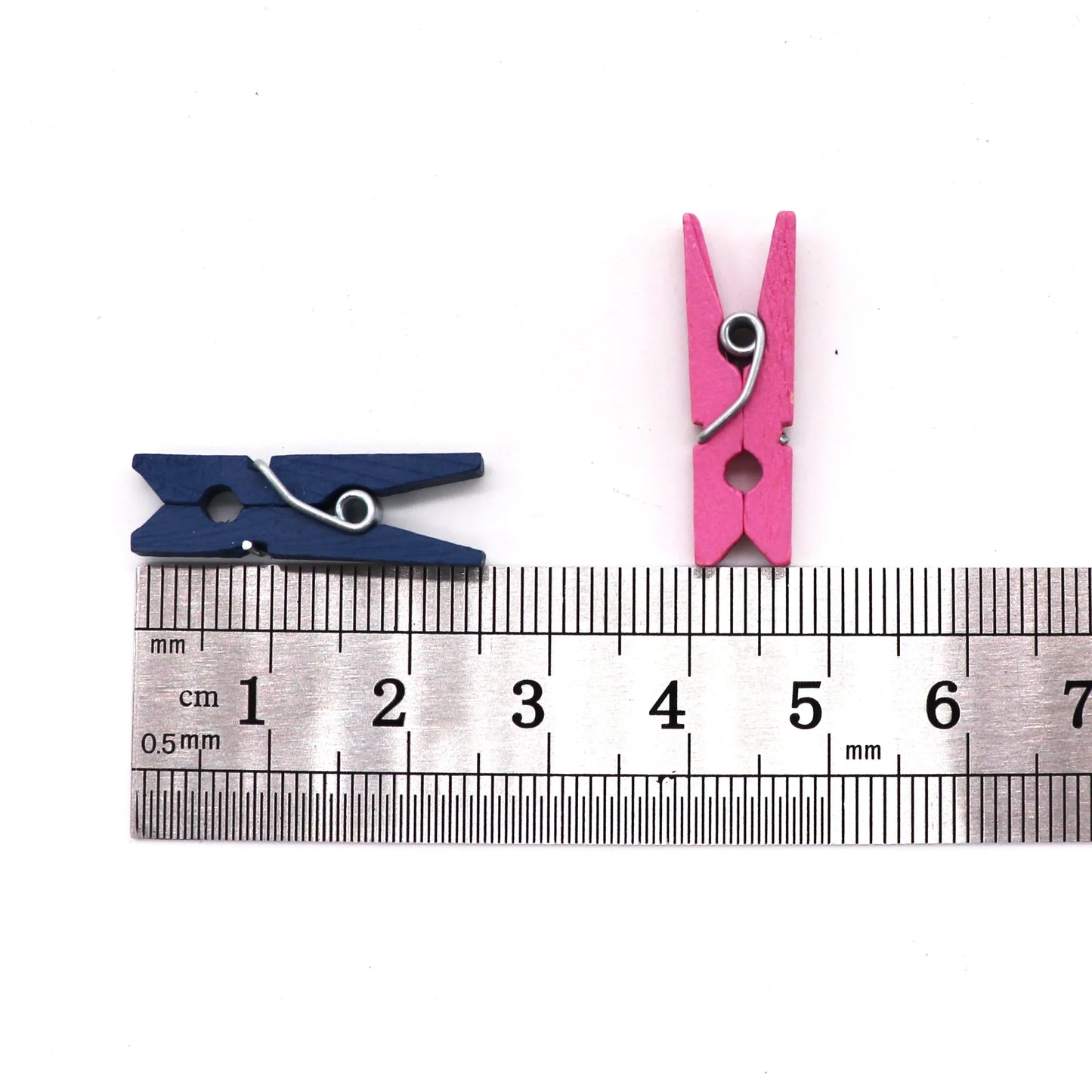 مشابك خشبية صغيرة من DecorBites™، 50 قطعة، لتزيين الصور والحرف اليدوية، مشابك غسيل صغيرة مقاس 25 مم