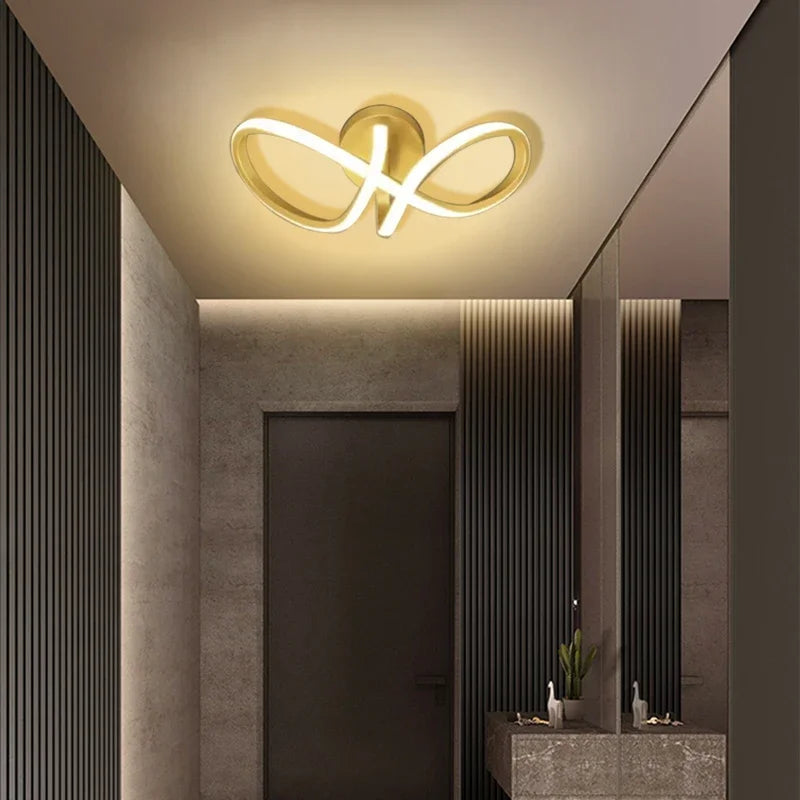 Modern LED Ceiling Lights Corridor Lighting Black Gold Bow Lights Aisle Balcony Staircase Living Room Home Lighting Led Lights