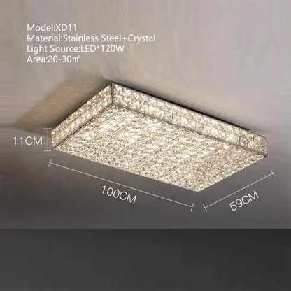 Lámpara de araña rectangular LED de cristal DecorBites™ para una decoración elegante del hogar