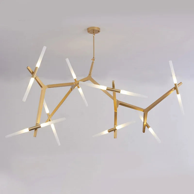 Black Gold LED Pendant 16-Head Dual-Tone