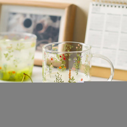 DecorBites™ Large-Capacity Glass Cup with Scale, Heat-Resistant, Cute Design - Perfect Gift
