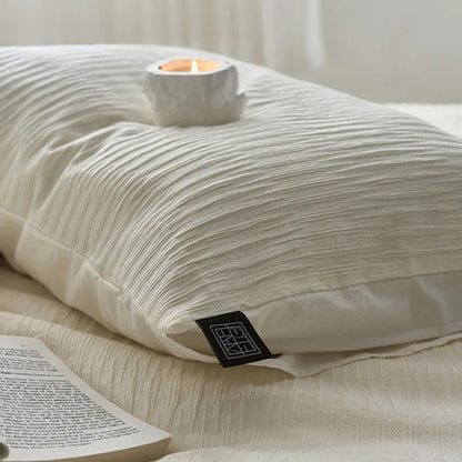 طقم أغطية سرير DecorBites™ مصنوع من خيوط إسفنجية قطنية 100% بتصميم جاكار بلون واحد