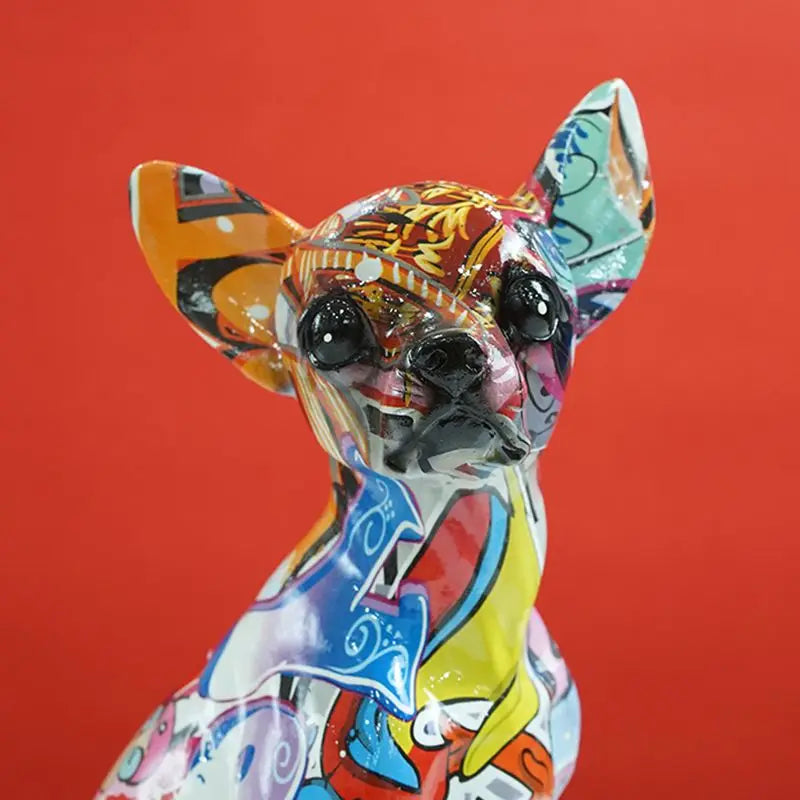 DecorBites™ Chihuahua Dog Sculpture Resin Statue Pop Art Modern Home Decor