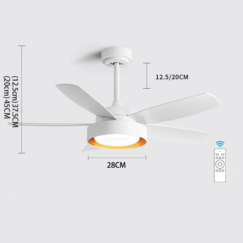 مروحة سقف DecorBites™ بخمس شفرات مع جهاز تحكم عن بعد وإضاءة LED - محرك صامت