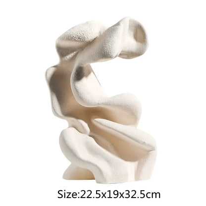 DecorBites™ Ceramic Curl Sculpture Decor Modern Porcelain Figurine Room Decoration