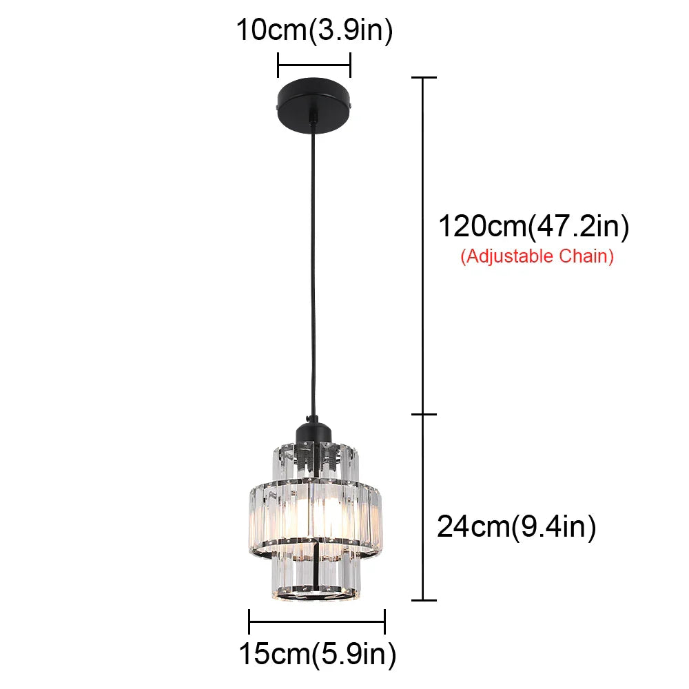 DecorBites™ K9 Crystal Pendant Chandelier Modern Living Room Ceiling Lamp LED Hall Decor