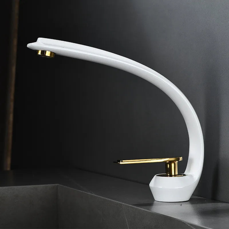 Gold Black Brass Faucet With Single Handle