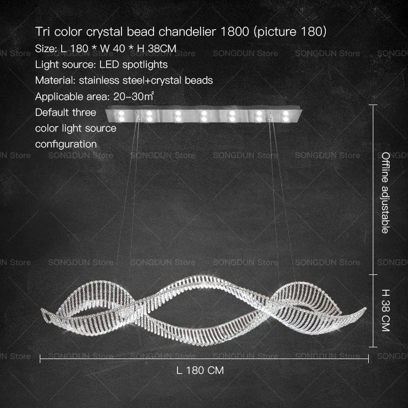 DecorBites™ Crystal Chandelier: Modern Light Luxury Dining Lamp for Designer Villa and Bar