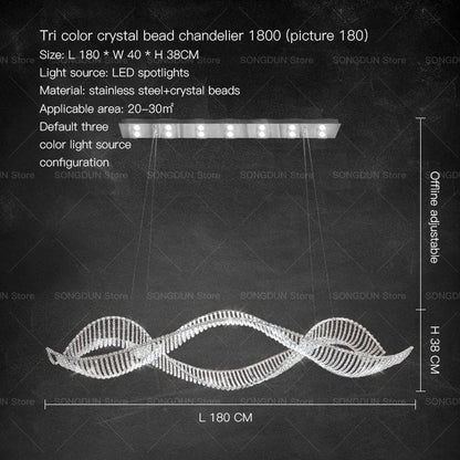 DecorBites™ Crystal Chandelier: Modern Light Luxury Dining Lamp for Designer Villa and Bar