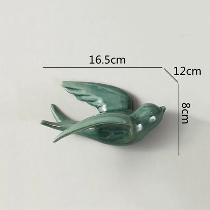 DecorBites™ Flying Bird Ceramic Wall Ornament Simulation Room Decoration Indoor Accent