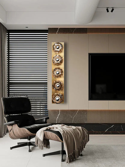Lámpara de pared de cristal Decorbites™ en bronce y cromo, aplique de luz para salón vintage