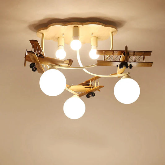 DecorBites™ Airplane Chandelier Light for Nursery Room Kid's Bedroom Ceiling LED E27
