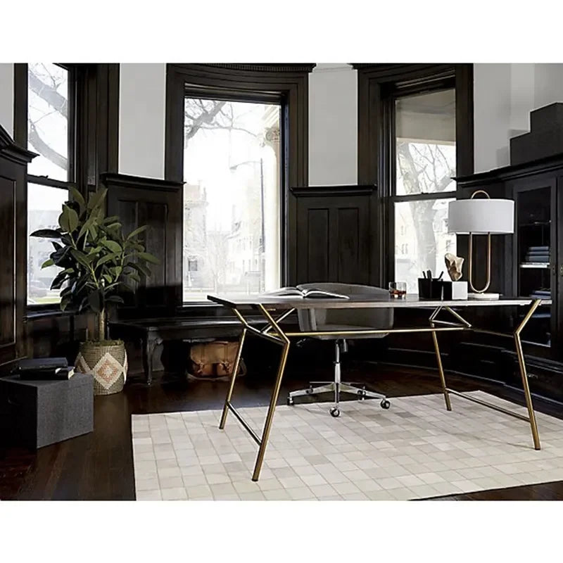 DecorBites™ Gold Luxury LED Table Lamp with White Lampshade for Home and Hotel Decoration