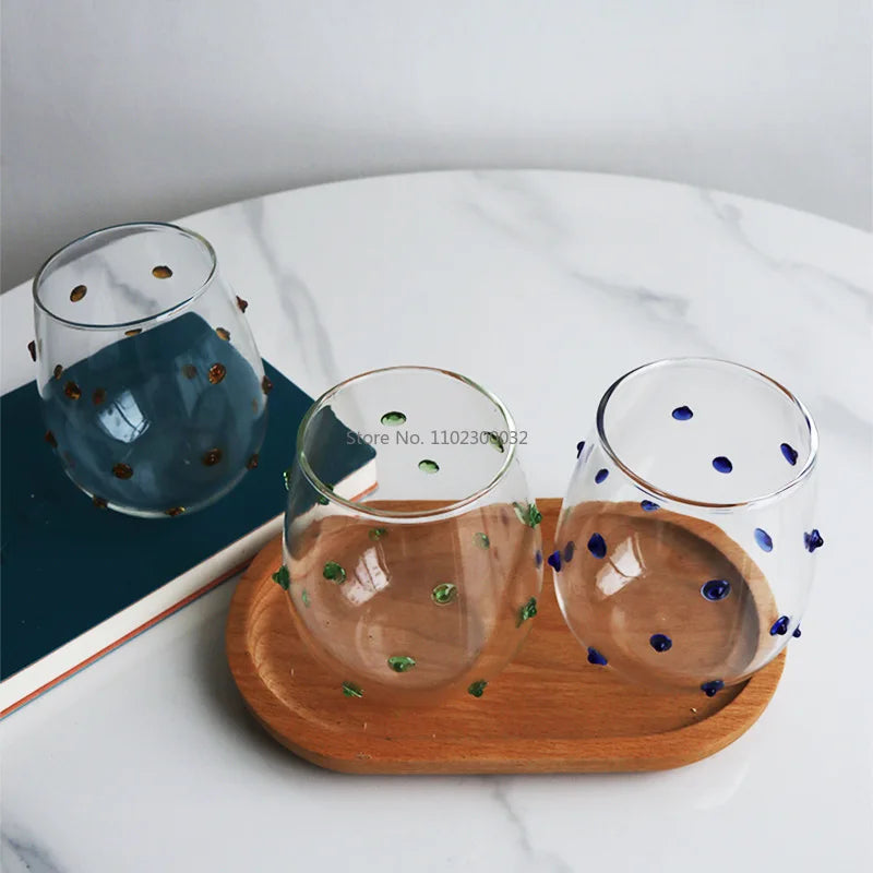 DecorBites™ Glass Wave Dots Mug Set