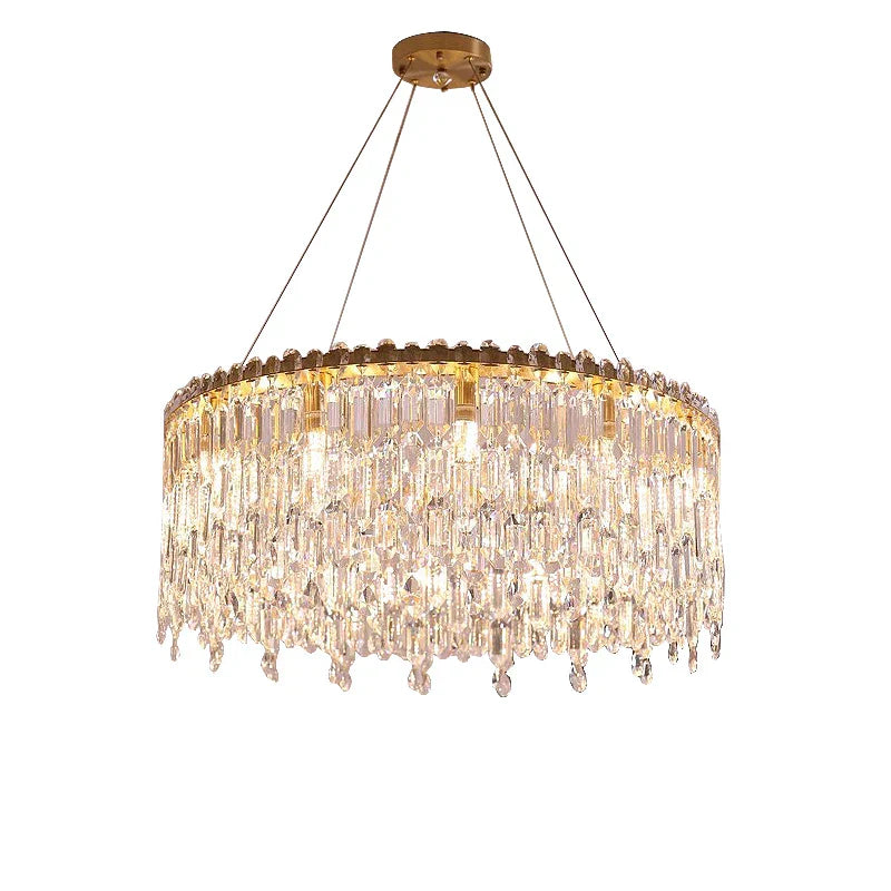 DecorBites™ Crystal Pendant Chandelier for Living Room Bedroom - Luxury Hanglamp by Lamparas Lustres