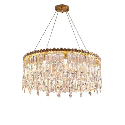 DecorBites™ Crystal Pendant Chandelier for Living Room Bedroom - Luxury Hanglamp by Lamparas Lustres