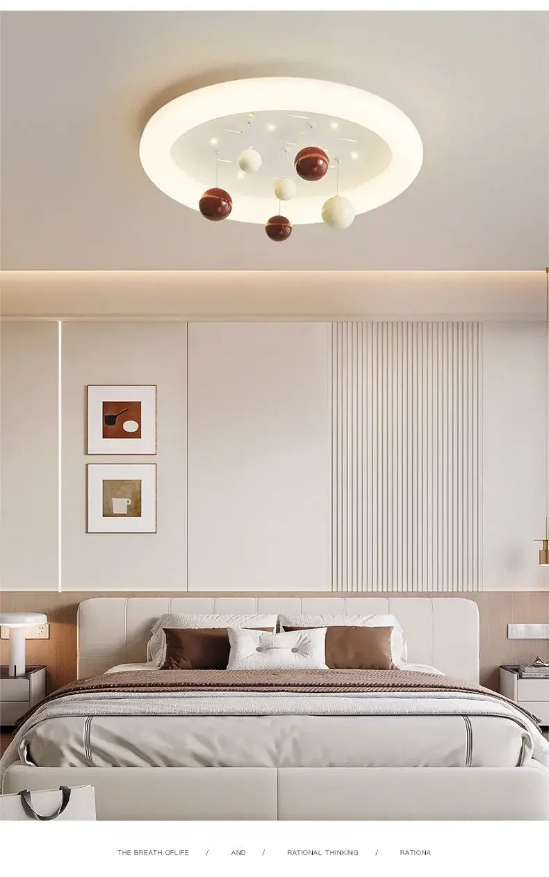 Lámpara de Araña en la Nube para Niños Decorbites™ para la Habitación de los Niños, Espectro Completo, para Niños y Niñas, Estilo Crema