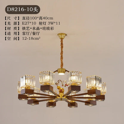 DecorBites™ Crystal Dining Room Chandelier with Spotlights for Hotel Club Ballroom