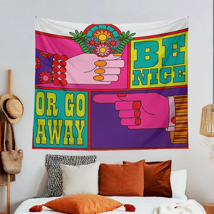 DecorBites™ Baphomet Psychedelic Hippie Tapestry Wall Hanging Beach Mat Decor