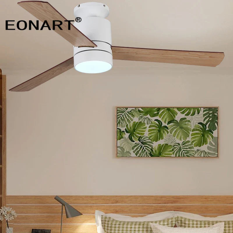 مروحة سقف DecorBites™ LED مقاس 40 بوصة مع جهاز تحكم عن بعد - تصميم شفرة الخشب الرقائقي الحديث