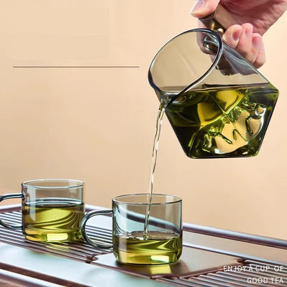 Decorbites™ Glas-Kung-Fu-Teebecher-Set mit Griff und Sieb, 350 ml