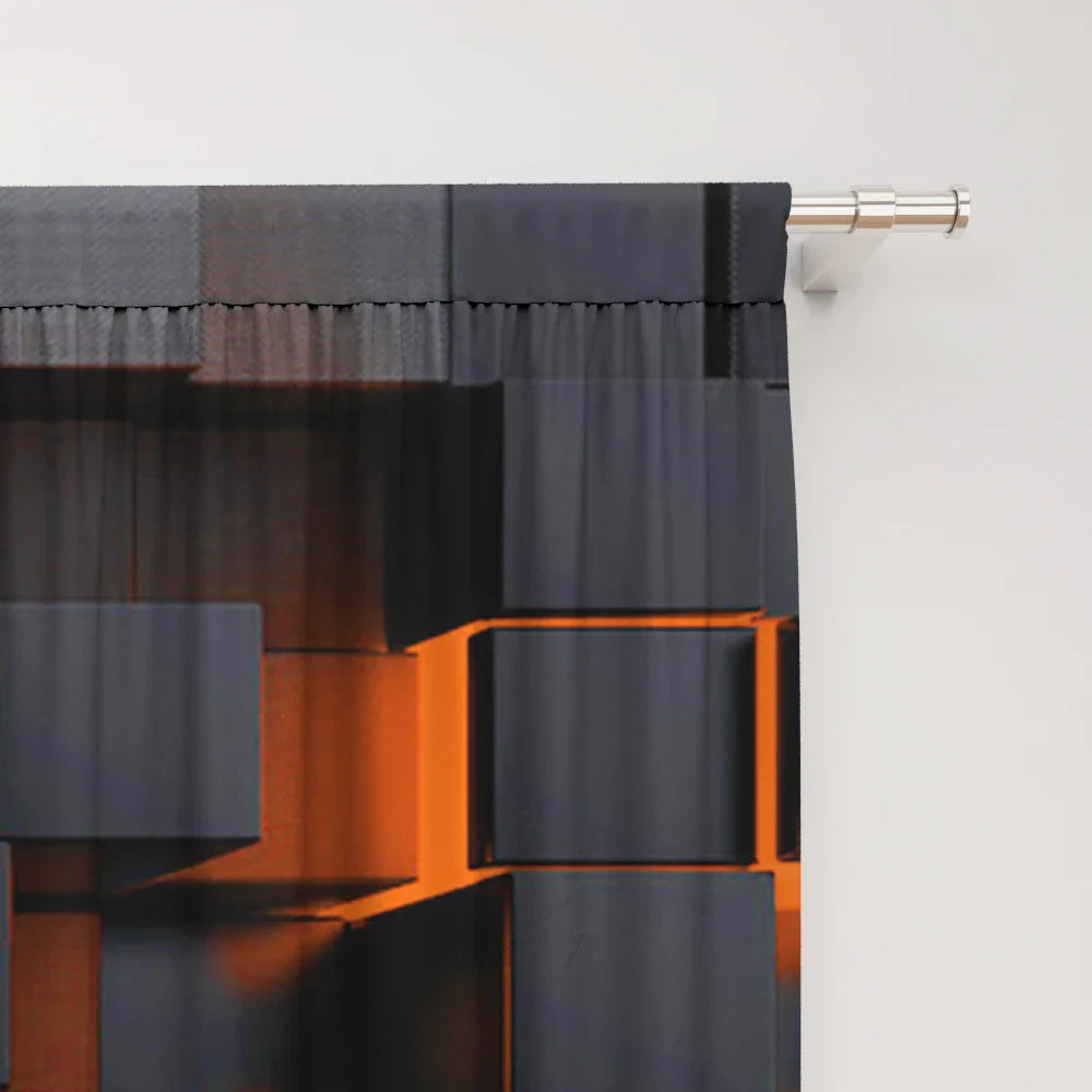 Decobites Translucent Grid Rod Pocket Curtains: Mysterious Home Decor for Kitchen, Coffee Shop & Living Room