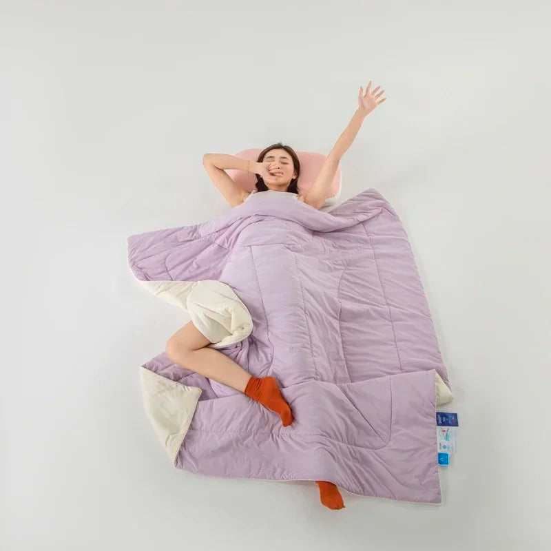 Decobites Ice Silk Cooling Blanket: Double-Sided Super Cooling Comforter for a Cool Summer