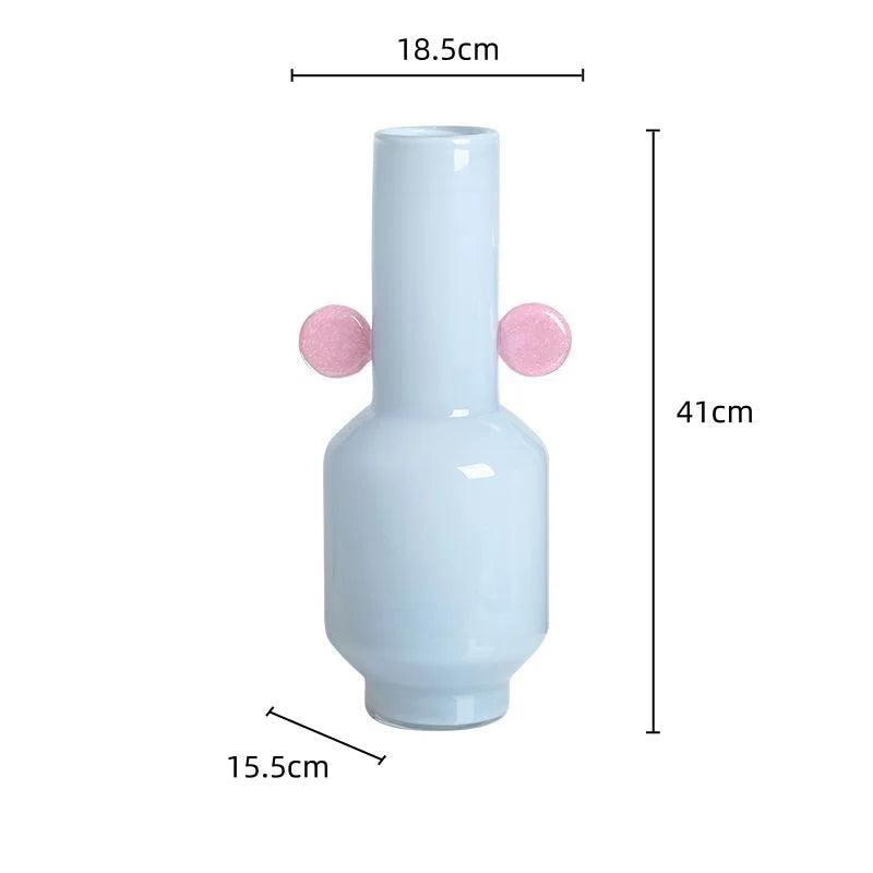 DecorBites™ Glass Vase with Ears: Floral Arrangement Accessory