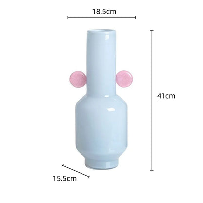 DecorBites™ Glass Vase with Ears: Floral Arrangement Accessory